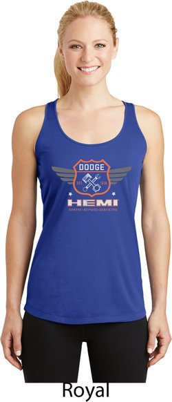 Dodge Garage Hemi Ladies Moisture Wicking Racerback Tank Top