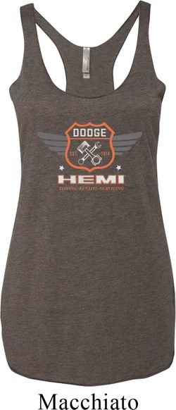 Dodge Garage Hemi Ladies Tri Blend Racerback Tank Top