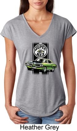 Dodge Green Super Bee Ladies Tri Blend V-Neck Shirt