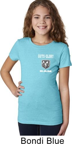 Dodge Guts and Glory Ram Logo Pocket Print Girls Shirt