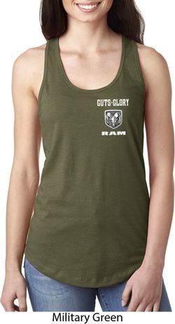 Dodge Guts and Glory Ram Logo Pocket Print Ladies Ideal Tank Top