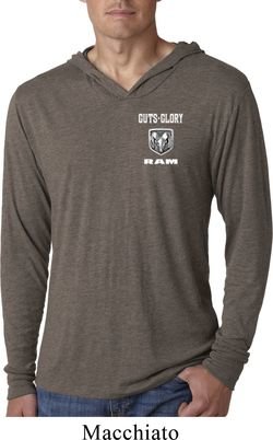 Dodge Guts and Glory Ram Logo Pocket Print Lightweight Hoodie Shirt