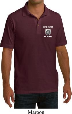 Dodge Guts and Glory Ram Logo Pocket Print Mens Pique Polo Shirt
