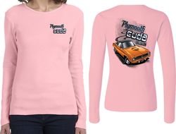 Dodge Plymouth Cuda (Front & Back) Ladies Long Sleeve