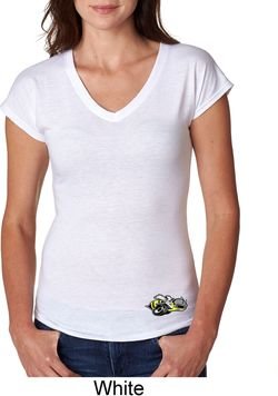 Dodge Super Bee Logo Bottom Print Ladies Tri Blend V-Neck Shirt