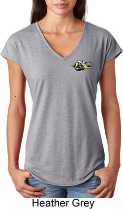 Dodge Super Bee Logo Pocket Print Ladies Tri Blend V-Neck Shirt
