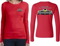 Dodge Yellow Plymouth Roadrunner (Front & Back) Ladies Long Sleeve