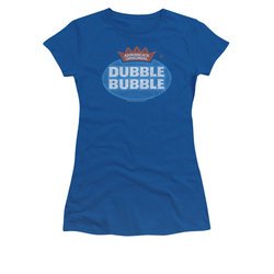 Double Bubble Shirt Juniors Vintage Logo Royal Blue T-Shirt