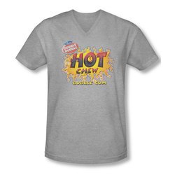 Double Bubble Shirt Slim Fit V-Neck Hot Chew Athletic Heather T-Shirt