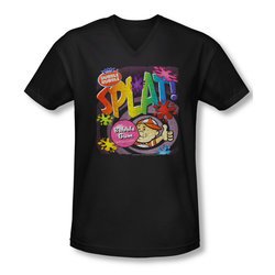 Double Bubble Shirt Slim Fit V-Neck Splat Gum Black T-Shirt