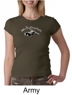 Drummer Shirt More Cowbell Funny Musician Ladies Crew Neck Shirt