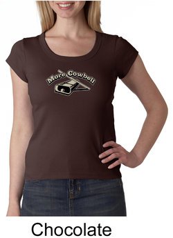 Drummer Shirt More Cowbell Funny Musician Ladies Scoop Neck Shirt