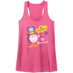 Dum Dums Juniors Tank Top 16 Flavors Heather Pink Racerback