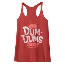 Dum Dums Juniors Tank Top Cherry Maroon Heather Racerback