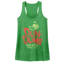 Dum Dums Juniors Tank Top Sour Apple Heather Green Racerback