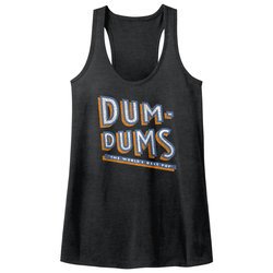 Dum Dums Juniors Tank Top Stacked Dum Heather Black Racerback