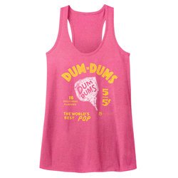 Dum Dums Juniors Tank Top The Worlds Best Pop Heather Pink Racerback