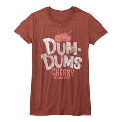 Dum Dums Shirt Juniors Cherry Maroon Heather T-Shirt
