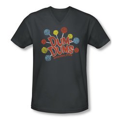 Dum Dums Shirt Slim Fit V-Neck Original Pops Charcoal T-Shirt