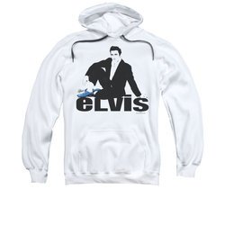 Elvis Presley Hoodie Blue Suede White Sweatshirt Hoody