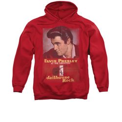 Elvis Presley Hoodie Jailhouse Rocker Poster Red Sweatshirt Hoody