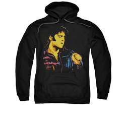 Elvis Presley Hoodie Neon Outline Black Sweatshirt Hoody