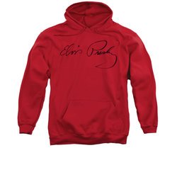 Elvis Presley Hoodie Signature Sketch Red Sweatshirt Hoody