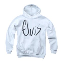 Elvis Presley Hoodie Sketchy Name White Sweatshirt Hoody