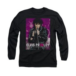 Elvis Presley Shirt 35 Leather Long Sleeve Black Tee T-Shirt