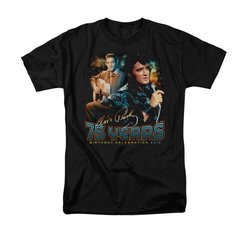 Elvis Presley Shirt 75 Year Birthday Black T-Shirt