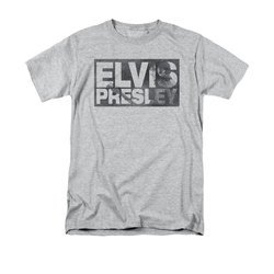 Elvis Presley Shirt Block Letters Athletic Heather T-Shirt