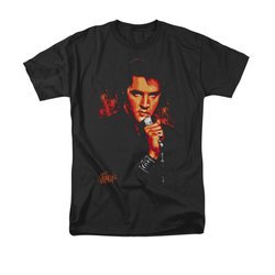 Elvis Presley Shirt Blue Eyes In The Dark Black T-Shirt