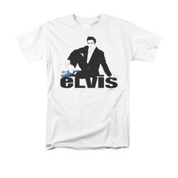 Elvis Presley Shirt Blue Suede White T-Shirt