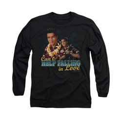 Elvis Presley Shirt Can't Help Falling Long Sleeve Black Tee T-Shirt