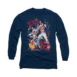 Elvis Presley Shirt Eagle Long Sleeve Navy Tee T-Shirt