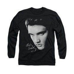 Elvis Presley Shirt Face Long Sleeve Black Tee T-Shirt