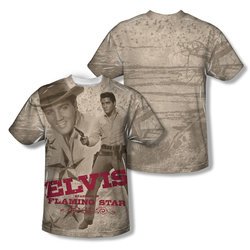 Elvis Presley Shirt Flaming Star Sublimation Shirt Front/Back Print