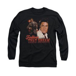 Elvis Presley Shirt Follow That Dream Long Sleeve Black Tee T-Shirt
