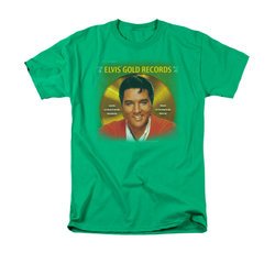 Elvis Presley Shirt Gold Records Kelly Green T-Shirt