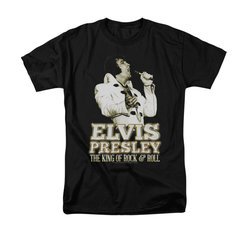 Elvis Presley Shirt Golden Glow Black T-Shirt