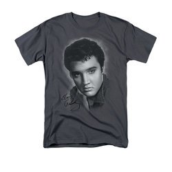 Elvis Presley Shirt Grey Portrait Charcoal T-Shirt