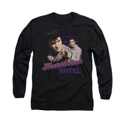 Elvis Presley Shirt Heartbreak Hotel Long Sleeve Black Tee T-Shirt