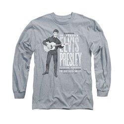 Elvis Presley Shirt In Person Long Sleeve Athletic Heather Tee T-Shirt