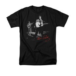 Elvis Presley Shirt In The Spot Light Guitar Black T-Shirt