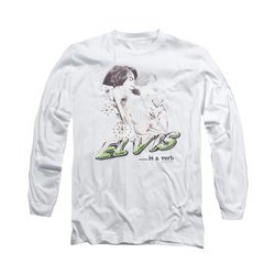 Elvis Presley Shirt Is A Verb Long Sleeve White Tee T-Shirt