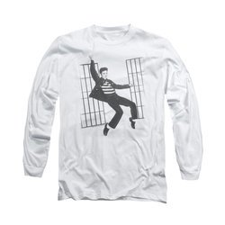 Elvis Presley Shirt Jailhouse Rock Long Sleeve White Tee T-Shirt