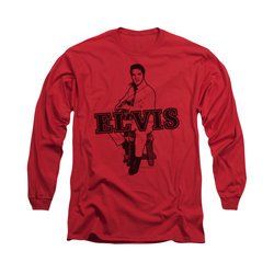 Elvis Presley Shirt Jamming Long Sleeve Red Tee T-Shirt