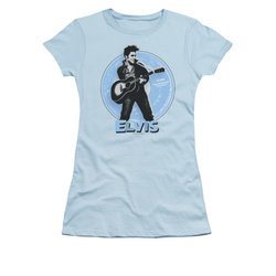 Elvis Presley Shirt Juniors 45 RPM Light Blue T-Shirt