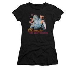 Elvis Presley Shirt Juniors Always On My Mind Black T-Shirt