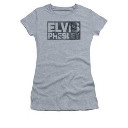 Elvis Presley Shirt Juniors Block Letters Athletic Heather T-Shirt
